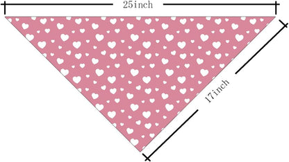 Valentine's Day Dog Bandana, Pink Love Pet Bandana, Valentine's Day Pets Photoshoot Accessories, Adjustable Triangle Dog Scarf for Small Medium Dogs, Adjustable Pet Neckerchief