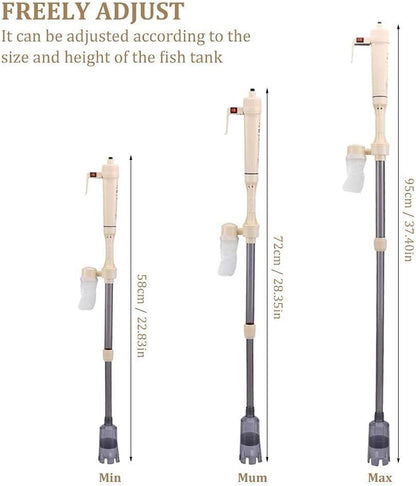 Aquarium Gravel Cleaner, Battery Powered Fish Washer Siphon Water Change Cleaning Tool for Aquarium Fish