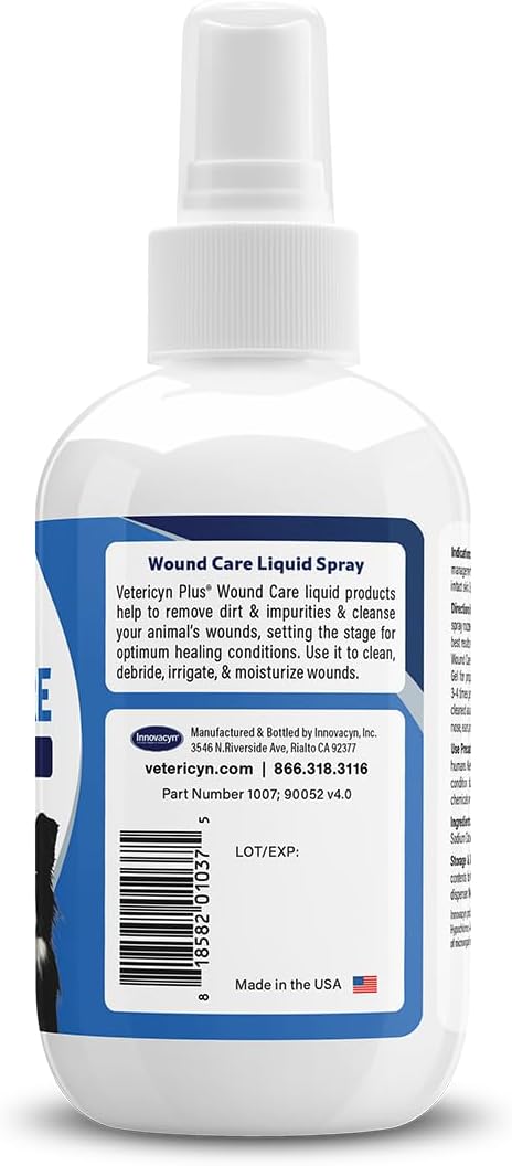 Vetericyn Plus Dog Wound Care Spray | Healing Aid and Skin Repair, Clean Wounds, Relieve Dog Skin Allergies, Safe for All Animals. 3 ounces