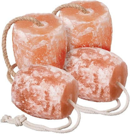 Himalayan Salt Lick 3-4 lbs Each | Pack of 4 | Licking Salt for Horses | Deer Salt Lick Block | Block Salt on Rope | Himalayan Licking Salt for Animals.