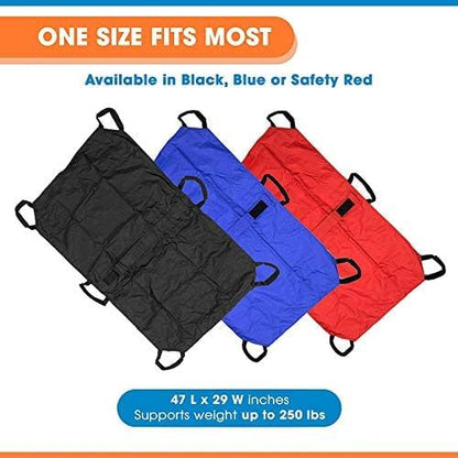 Transport Stretcher for Dogs | Emergency Animal Carrier with Safety Strap | 250 Pound Weight Limit | Pet Stretcher Size: 47 L X 29 W inches Pet Carrier (Blue)