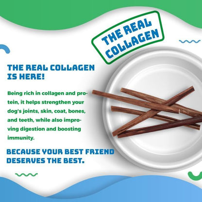 john bully Collagen Stick 12" 5PK, The Best Option for Your Dog, 100% Natural, Rich in Protein, Highly Digestible, Gluten Free,Premium Grade Quality,Odor Free The Real Collagen