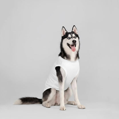 Chol&Vivi Plain Dog Shirt, 4pcs Blank Cotton Shirts Fit for Extra Small to Extra Large Size Dogs, Sleeveless Apparel Soft and Lightweight, Tank Top for All Breeds, Black/Grey/White/Dark Green, Large