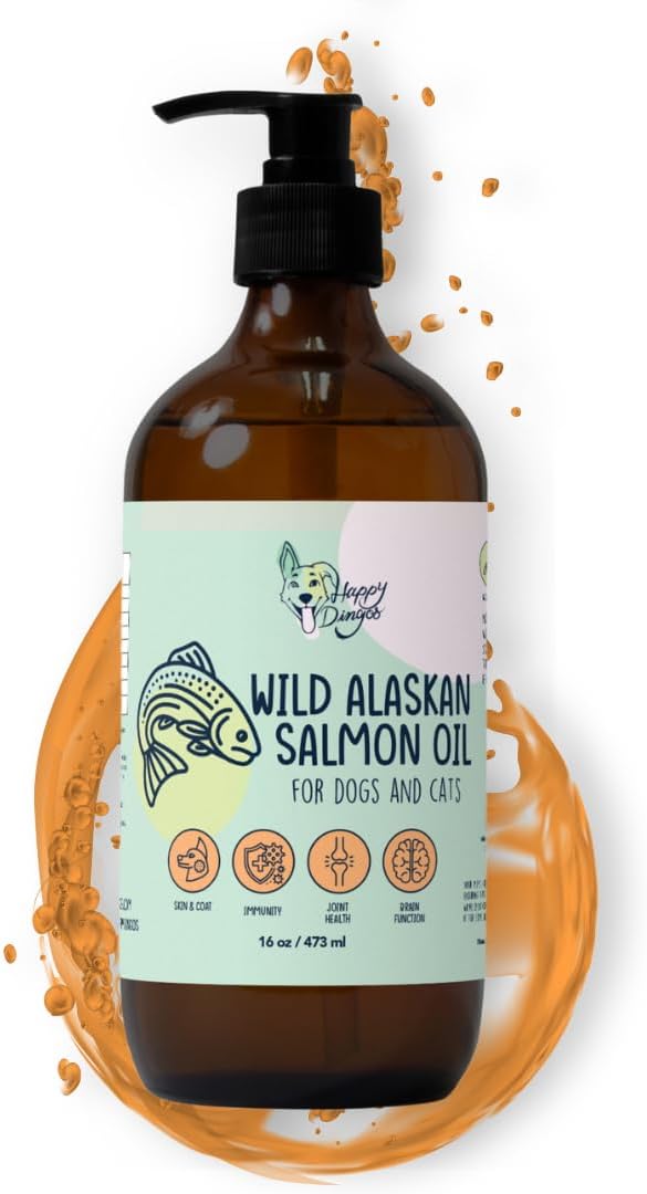 Wild Alaskan Salmon Oil, Natural Fish Oil Supplement, Made in USA, for Dogs and Cats, Omega-3 Rich