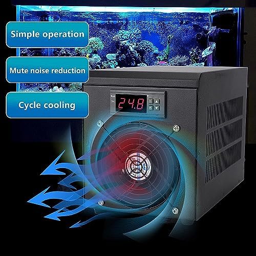 60L Electronic Aquarium Water Chiller Aquarium Digital Fish Tank Cooling Heating Machine 180W 100-240V Cold and Warm Water Machine