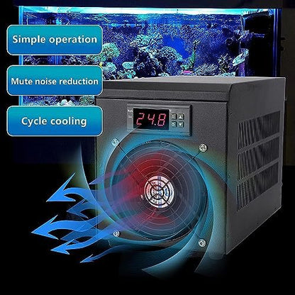 60L Electronic Aquarium Water Chiller Aquarium Digital Fish Tank Cooling Heating Machine 180W 100-240V Cold and Warm Water Machine