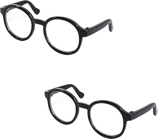 2Pcs Black Glasses Pet Dog Cute Glasses Clear Lens Retro Glasses Photo Props Cat Sun Glasses for Small Dogs Cats Cosplay Costume, Pet Supplies Apparel Accessories