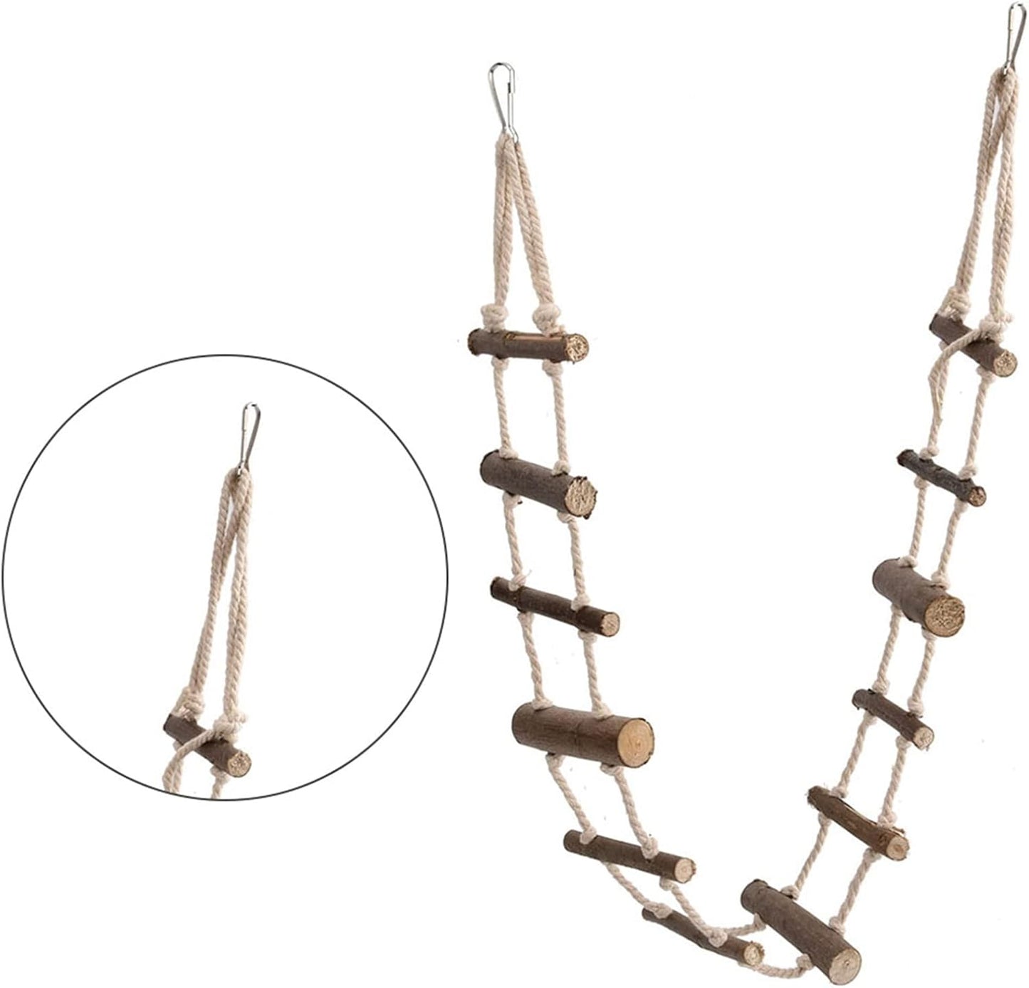 Pet Climbing Ladder, 100cm Small Pet Ladder, Adjustable with Hanging Hook for Hamsters Small Pets Toy Parrots