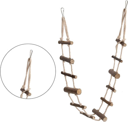Pet Climbing Ladder, 100cm Small Pet Ladder, Adjustable with Hanging Hook for Hamsters Small Pets Toy Parrots