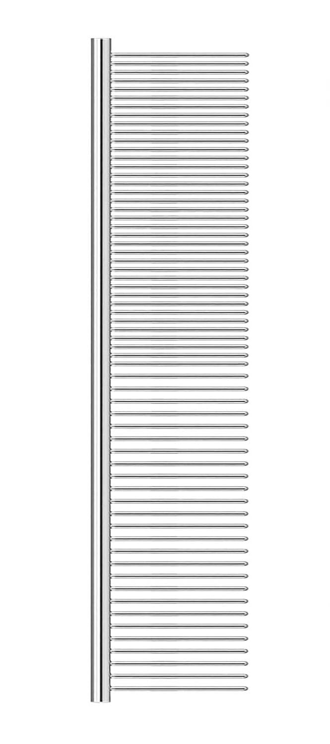 Dog & Cat Grooming Comb – Rounded Stainless Steel Teeth for Safe & Gentle Detangling, Prevents Knots & Mats on Long/Short Hair, Lightweight & Portable Pet Brush, 1.6in/1.3in (Long Teeth)