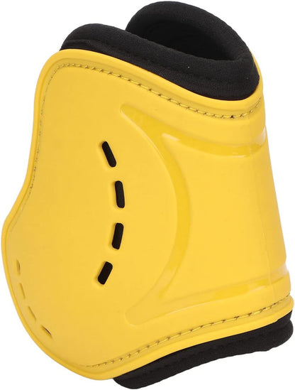 Horse Fetlock Boots, Protective Horse Hind Leg Boots, Breathable Slip Lightweight Horse Boots with Fastening Button for Show Jumping and Training, Yellow