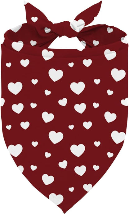 Valentine's Day Dog Bandana, Red Love Pets Bandana, Valentine's Day Pet Photoshoot Accessories, Adjustable Triangle Dog Scarf for Small Medium Dogs, Adjustable Pet Neckerchief