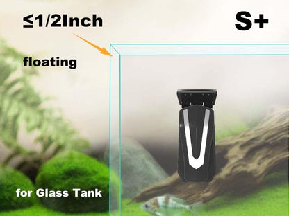 Carefree Fish Aquarium Super Powerful Magnetic Cleaner with 4 Algae Scrapers for Glass Fish Tank Magnet Brush Floating S+(Plus)