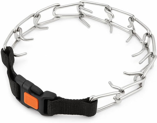 Adjustable Pinch Collar with Quick Release Buckle for Large Dogs, No Pull Dog Collar, Prong Collar for Dogs Training Collar,