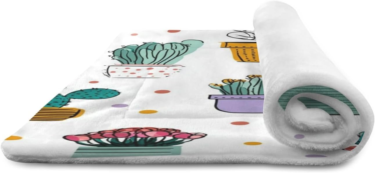 susiyo Funny Elegant Cactus Dog Bed Mat - Super Soft & Warm Pet Pad, 25x18 Inch Machine Washable Mat for Small Medium Dogs, Couch Protector, Crate & Travel Bed Topper