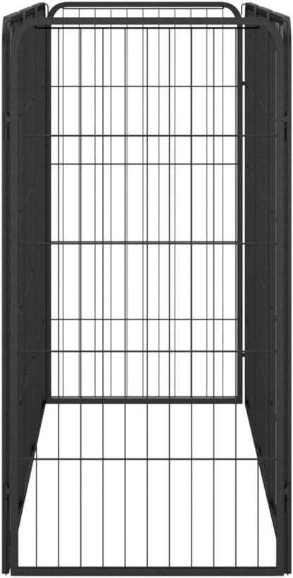 LUMILAND Durable 8-Panel Dog Playpen for Safe Exercise Space, Powder-Coated Steel, Black, 19.7" x 39.4" Panels