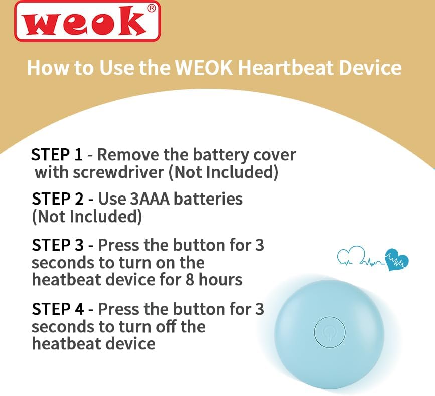 Heartbeat Puppy Toy, Comfort Cuddler Pillow, Dog Anxiety Relief Calming Aid,Heartbeat Stuffed Toy for Dogs,Puppy Heartbeat Toy Sleep Aid,Dog Heartbeat Toy for Pet