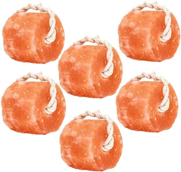 Himalayan Salt Licks for Horses, Natural Rope Hanging Blocks, 6-Pack