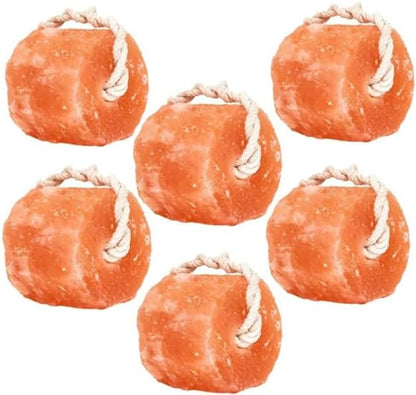 Himalayan Salt Licks for Horses, Natural Rope Hanging Blocks, 6-Pack