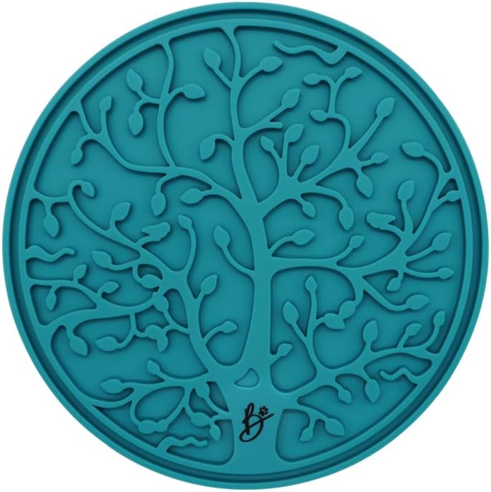B The Boleo Shop Tree Design Lick Mat for Dogs and Cats, Slow Feeder, Anxiety Relief, Improve Grooming Session, Dog Toy to Keep Busy