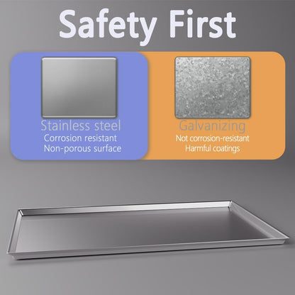 Stainless Steel Dog Crate Tray 35" - Heavy Duty Metal Crate Pan Replacement - Indestructible & Chew Proof Dog Kennel Tray Replacement - Laser Welded Leak-Proof Metal Tray for Dog Crate