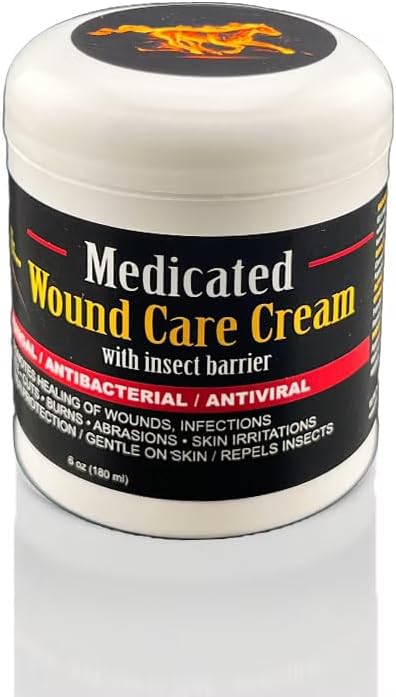 E3 Medicated Wound Cream for Horses, Dogs, Rabbits - Hot Spot Treatment Ointment - Dog Hot Spot Remedy & Paw Care - Non Greasy Pack of 2
