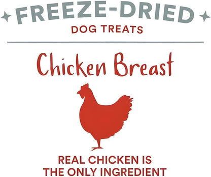 Organic Freeze Dried Dog & Cat Treats - Single Ingredient, Grain Free Food Toppers for Healthy Pets, No Fillers or Preservatives (Pack of 1, Chicken)