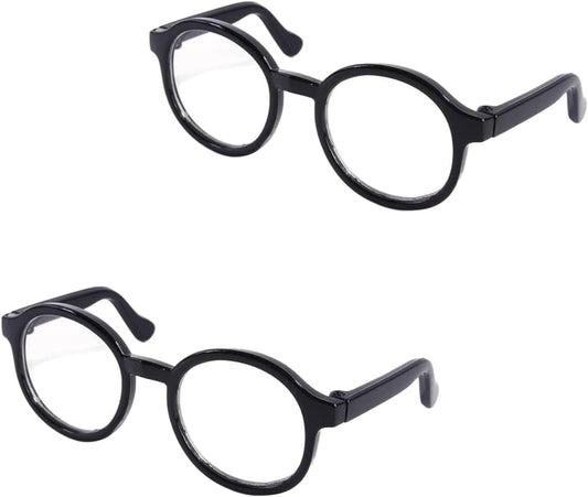 2Pcs Black Pet Dog Cute Glasses Clear Lens Retro Glasses Photo Props Transparent Cat Sun Glasses for Small Dogs Cats Cosplay Costume Dog Sunglasses