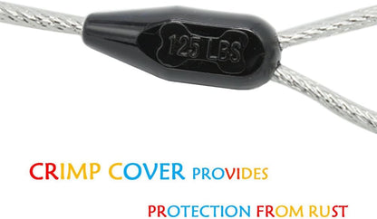 Petest 30ft Reflective Tie-Out Cable for Heavy Dogs Up to 125 Pounds