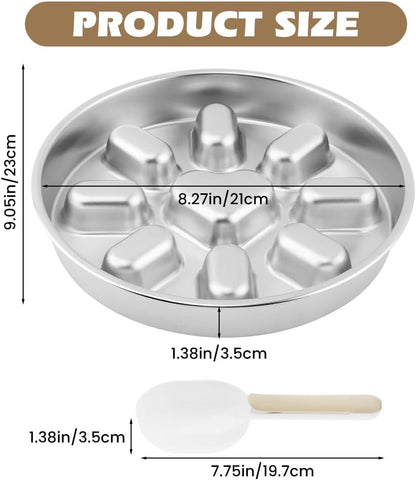 Slow Feeder Dog Bowls with Measuring Spoon, Stainless Steel Slow Feeder for Small & Medium Dogs, Non-Slip Silicone Base Pet Bowl for Fast Eaters, Anti-Gulping Dog Bowl(COLOR:silver)