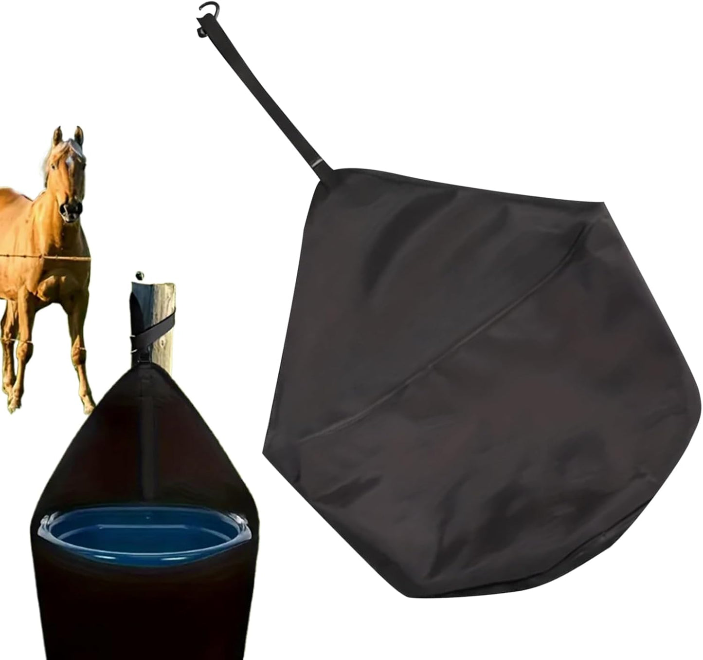 Horse Food Bags, Horse Trailer Bucket Bag 19 Liter | Portable 900D Polyester Cattle Feeder Holder, Cattle Trailer Accessories