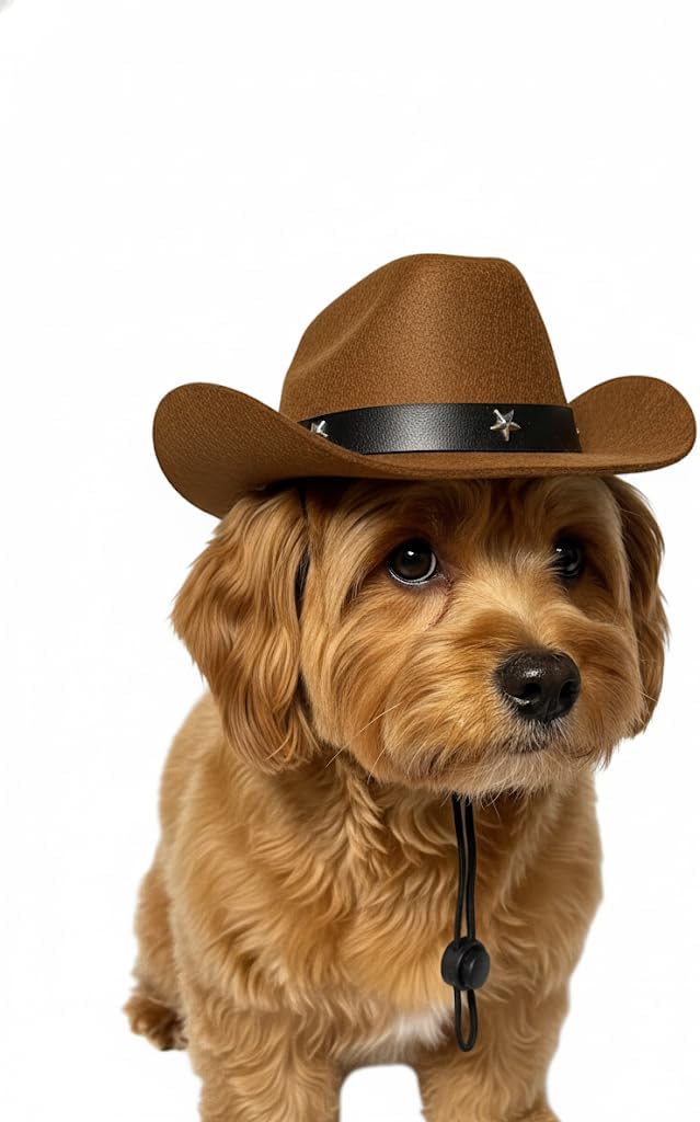 Pet Cowboy Hat – Brown Felt Western Hat for Dogs and Cats