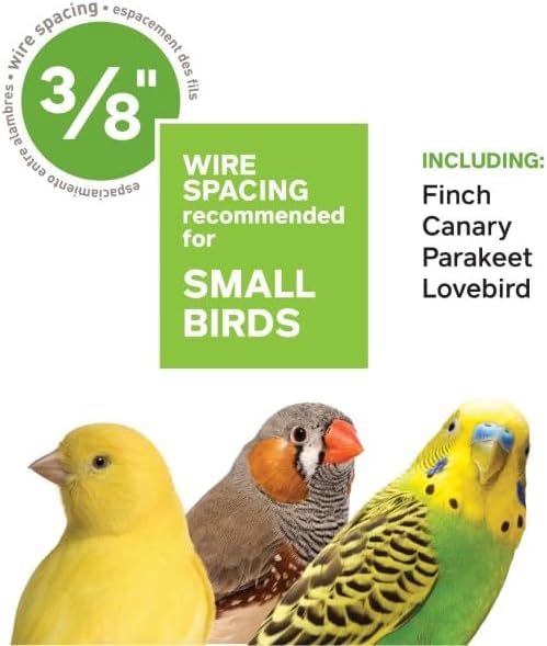 Prevue Pet Products Parakeet Manor Bird Cage with Handle for Home or Travel, Black