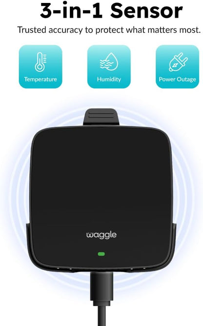 Waggle 4G Pet Temperature Monitor – 1-Year Subscription Included – No Wi-Fi Needed – Real-Time App/SMS/Email Alerts – RV, Car & Home Safety Device with Power-Outage Notifications
