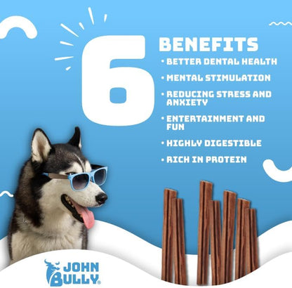 john bully Collagen Stick 6" 25PK, The Best Option for Your Dog, 100% Natural, Rich in Protein, Highly Digestible, Gluten Free,Premium Grade Quality,Odor Free The Real Collagen