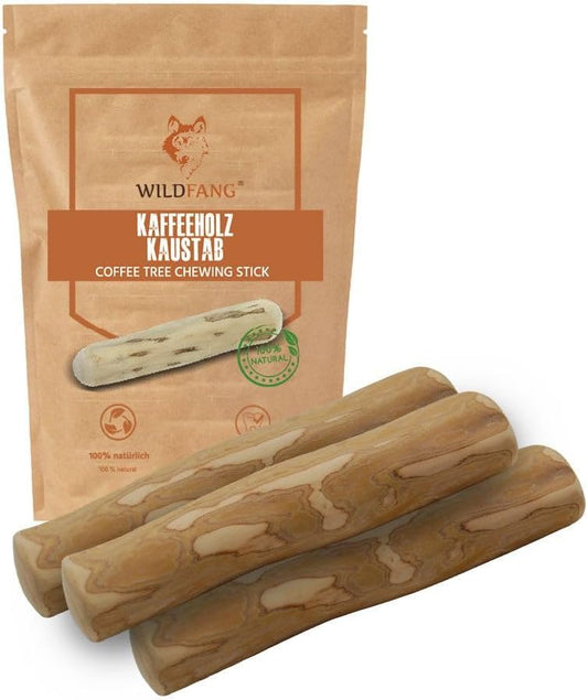 Wildfang® Coffee Wood Dog Chew, XXS – Tough Chew Toys for Aggressive Chewers, Dog Teething Toys for Puppies, Training for Chewing Muscles, Coffee Tree Sticks for XX-Small Dogs (Under 11 lbs) Pack of 3