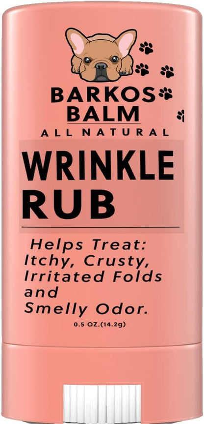 Wrinkle Rub | Bulldog, French Bulldog, Pug, English Bulldog | Cleans & Soothes Wrinkles, Folds, Tear Stain, Tail Pockets & Paws, Anti-Itch Paste Wipes