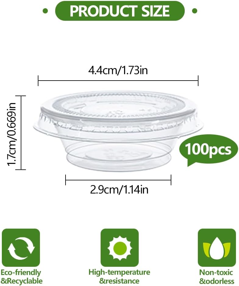 100 Pcs Gecko Food and Water Cups Small Plastic Feeder Cups Reptiles Accessories Reptile Water Bowl Gecko Food Cups Reptile Feeding Bowls for Gecko Lizards Tarantula and Other Small Pets (0.5oz)