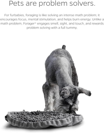 Pet Parents Forager Bowls, Slow Feeder Dog Bowls with SoftSnout & Non-Slip Backing Technology, Dog Feeder Mat & Snuffle Mat for Large Dogs and Small Dogs (Forest Modern Grey)