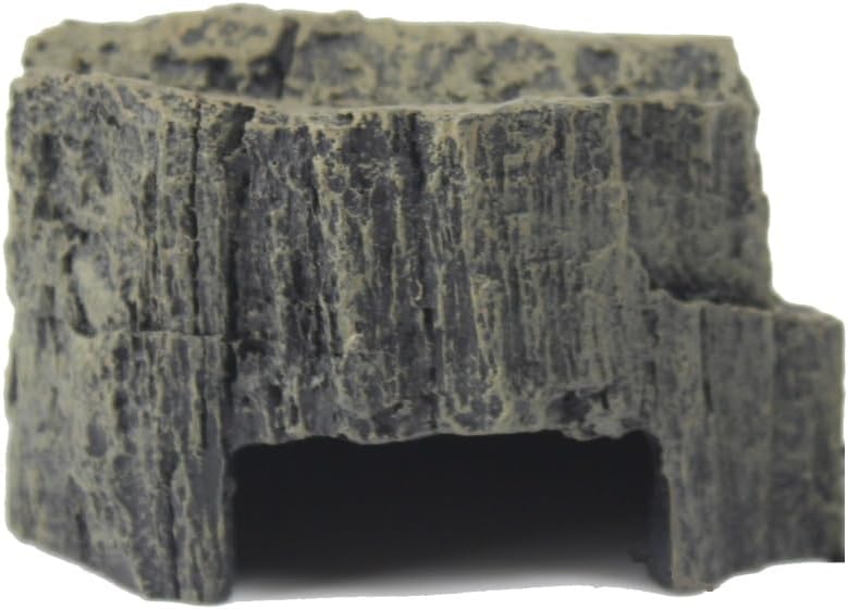 Resin Reptile Hiding Cave Shelter for Terrarium – Natural Landscape Rock Hideout for Snakes and Lizards, Durable Habitat Cover for Resting Support and Daily Terrarium Organization