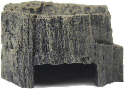 Resin Reptile Hiding Cave Shelter for Terrarium – Natural Landscape Rock Hideout for Snakes and Lizards, Durable Habitat Cover for Resting Support and Daily Terrarium Organization