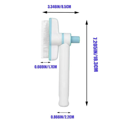 (2-Piece Set) Cat & Dog Flea Comb, Detangling Brush, Anti-Shedding Pet Grooming Comb 360° Rotating Brush Head, Long & Short Stainless Steel Teeth for Detangling & Oil Removal