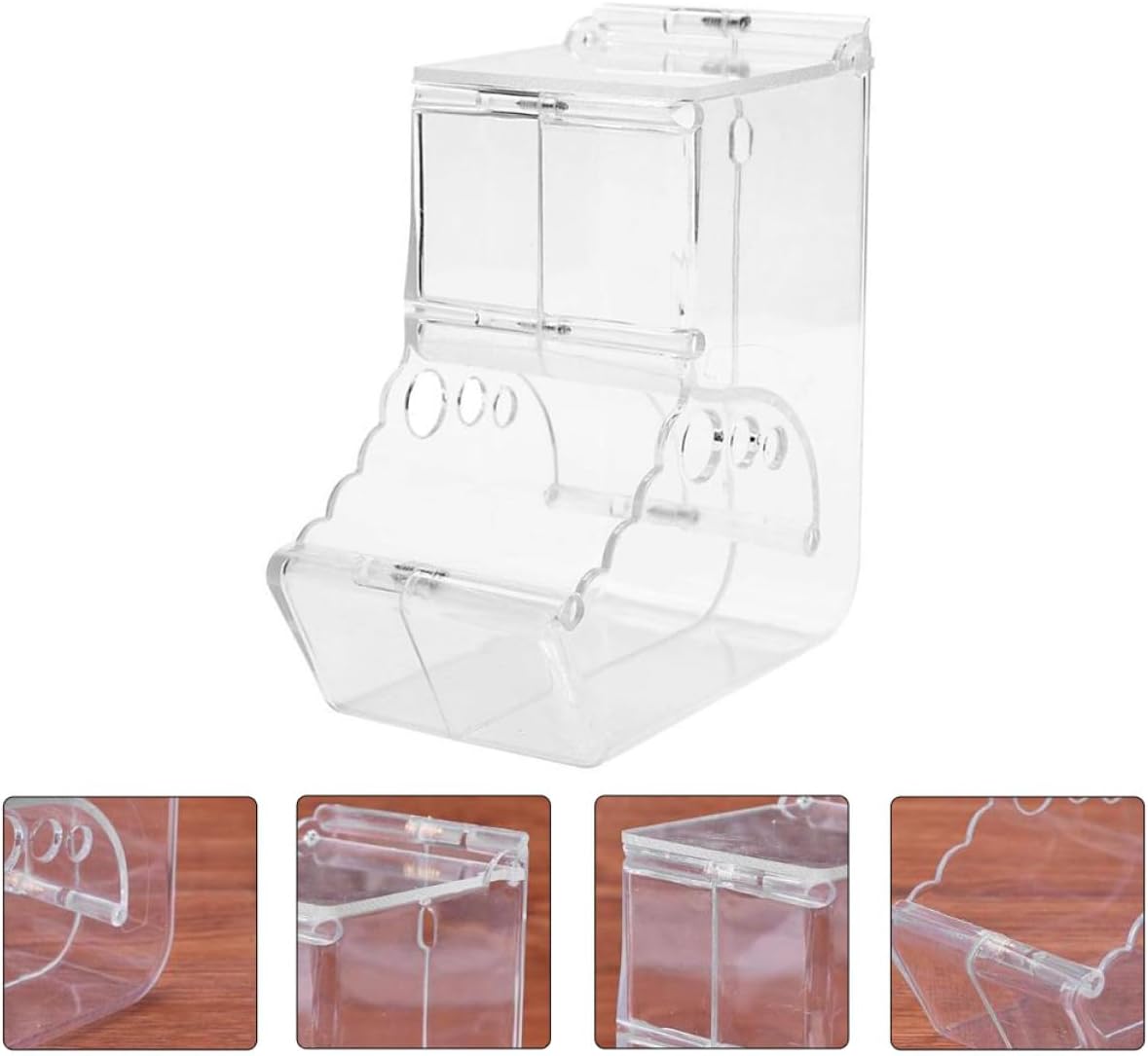 HANABASS Hamster Food Dispenser Automatic Plastic Food Holder Secure Cage Feeding Bowl Spill-Proof Small Animal Pet Feeder for Hamsters Squirrels Hedgehogs Guinea Pigs