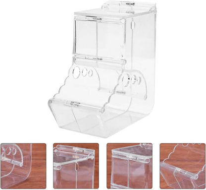HANABASS Hamster Food Dispenser Automatic Plastic Food Holder Secure Cage Feeding Bowl Spill-Proof Small Animal Pet Feeder for Hamsters Squirrels Hedgehogs Guinea Pigs