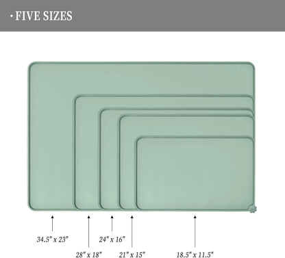 Waterproof Pet Feeding Mat with High Raised Edges, Heavier and Thicker Placemats for Cat Dog Water Bowl with BPA Free, Dogs Cats Food Mats for Messy Drinkers to Prevent Spill and Protect Floors