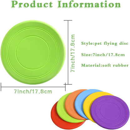 Bvrbaory 6 Pack Dog Flying Discs - Interactive, Soft Floating Saucer for Small, Medium Dogs - Safe on Teeth