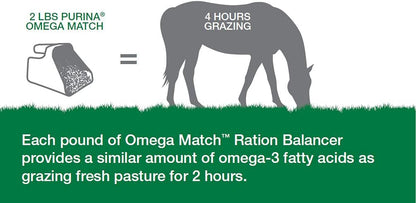 Purina | Omega Match Ration Balancing Horse Feed | 40 Pound (40 LB) Bag