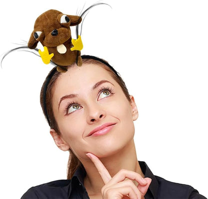 Rat Chef Headband Dog Plush Headband Hair Clip Cute Plush Hairpin Christmas Headband for Party Cosplay Costumes Accessories