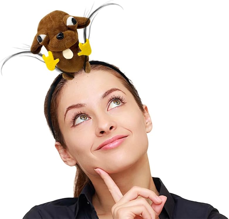 Rat Chef Headband Dog Plush Headband Hair Clip Cute Plush Hairpin Christmas Headband for Party Cosplay Costumes Accessories