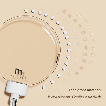 Marchul Adhesive Hamster Water Bottle No Drip with Sticky Hook & Clips for Acrylic Hamster Tank and Cages with Width Less Than 0.4inch